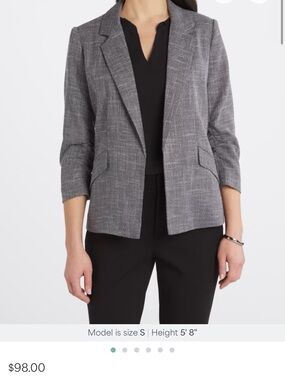 Women's Skies are Blue Textured Open-Front Blazer